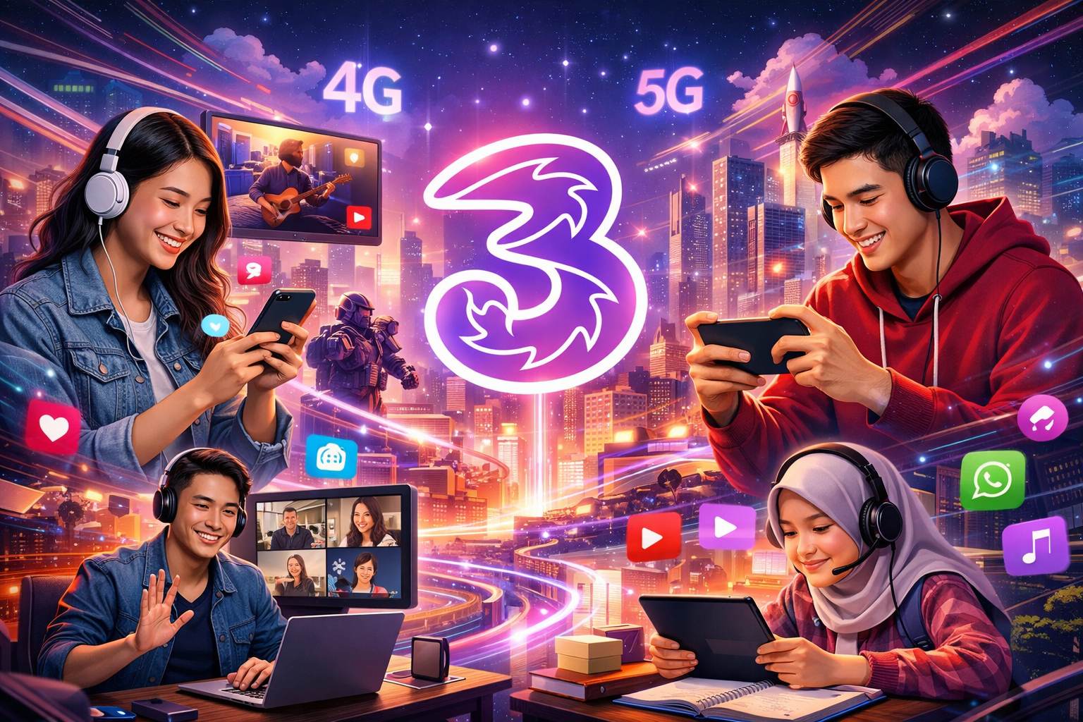 Tri (3) Indonesia – Operator Favorit Anak Muda dengan Paket Internet Terjangkau